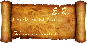 Egyházy Róza névjegykártya